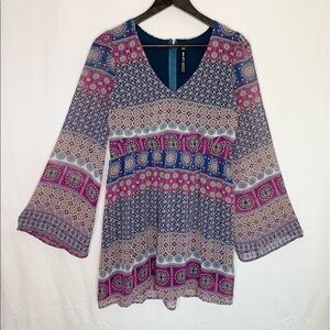 Design Lab Lord & Taylor / Bell Sleeve Boho Dress